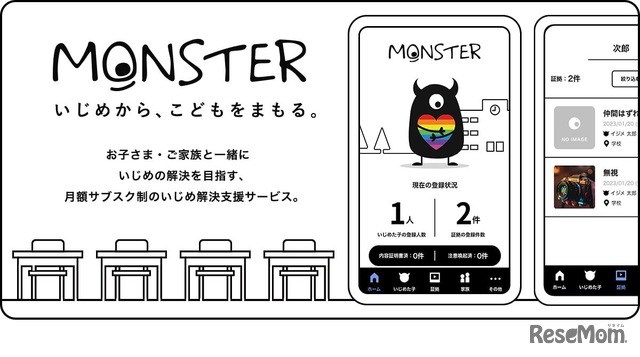 月額サブスク制のいじめ解決支援サービス「MONSTER」
