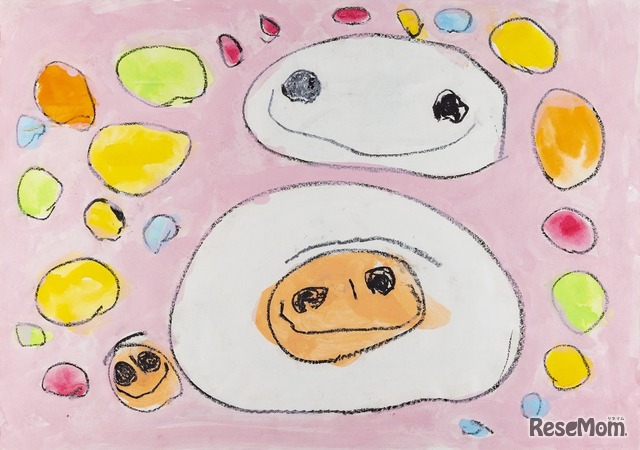 【第21回DMMゴールド】絵画部門未就学児の部　目澤亘生さん「ゆきだるまとともだち」