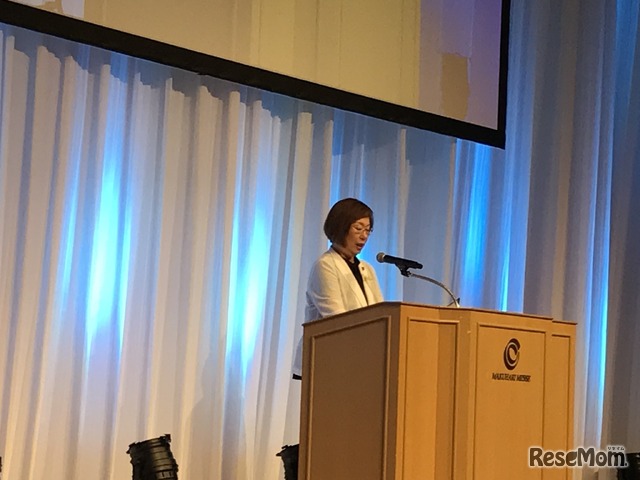 開会あいさつで登壇したIMO2023組織委員会名誉会長の永岡桂子文部科学大臣