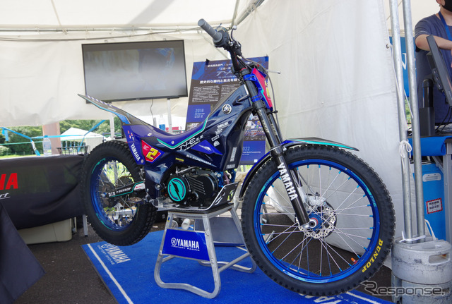 電動技術をアピールするヤマハ発動機が展示した、電動トライアルバイク「TY-E」