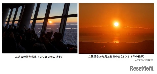 展望台から見た初日の出（2023年）のようす　(c) TOKYO-SKYTREE