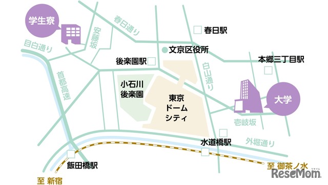 安藤坂ドミトリー（男子・女子） 地図