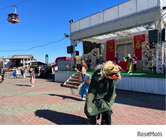 前回の獅子舞披露のようす