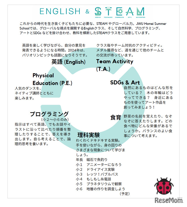 オールイングリッシュでSTEAM（Science、Technology、Engineering、Art、Mathematics）クラスを提供