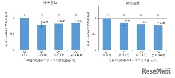 妊娠中の母親のチーズの摂取量とASQ-3で評価した3歳時の神経発達の関連