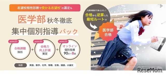 医学部 秋冬徹底 集中個別指導パック