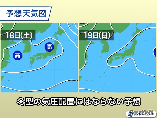 1月18日、19日の予想天気図