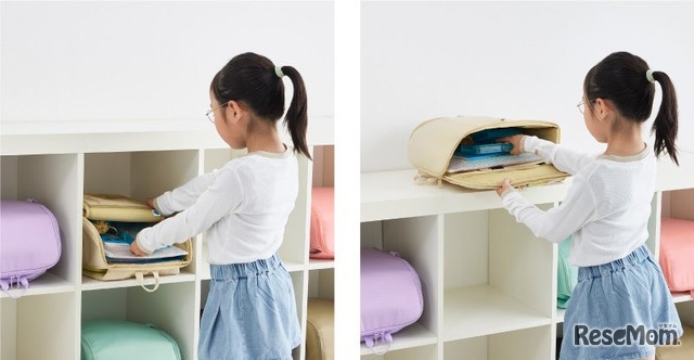 学校のロッカーでの出し入れもラクラク