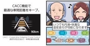 前のクルマにスムーズに追従