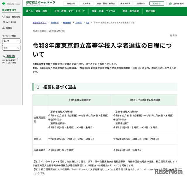 推薦に基づく選抜