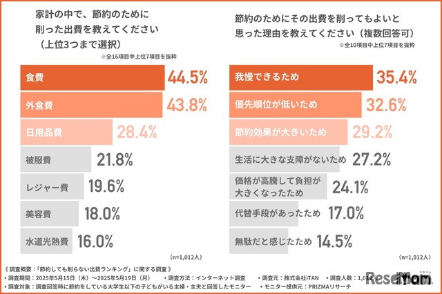 節約のために削った出費と理由