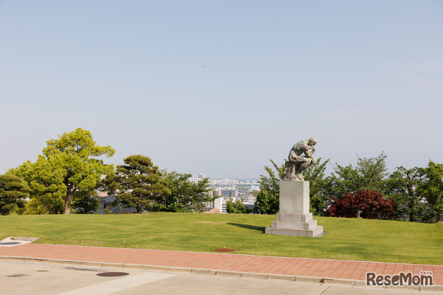 神戸の街並みと海が一望できる芝生広場