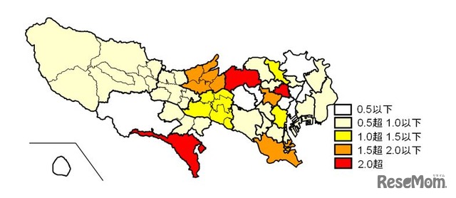 東京都における水痘の発生状況（保健所管轄地域別）2025年22週
