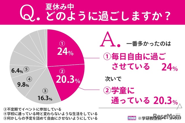 夏休み中どのように過ごすか
