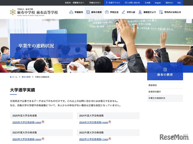 卒業生の進路状況
