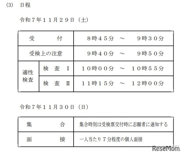 日程