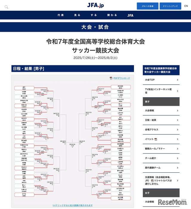 令和7年度全国高等学校総合体育大会サッカー競技大会