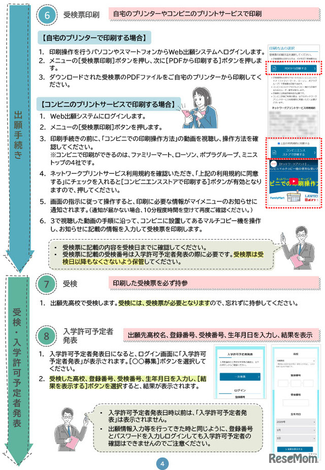 Web出願システムについての志願者向け案内リーフレット