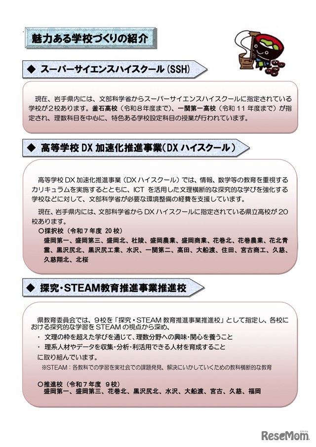 ＜概要編＞魅力ある学校づくりの紹介