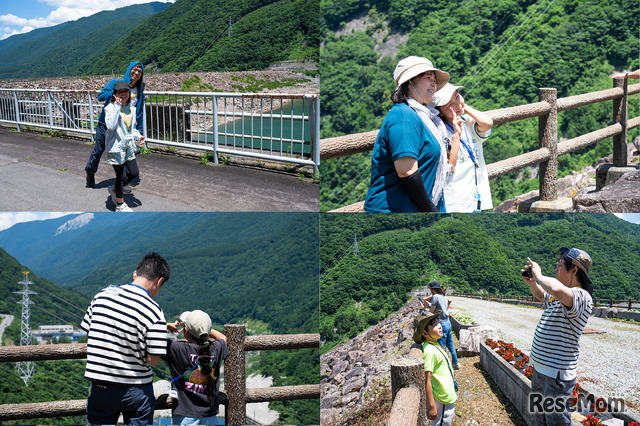 天端から見下ろすロックフィルの高さにびっくり