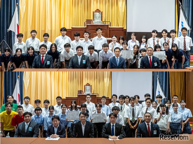 決勝大会（国会議事堂での演説）のようす