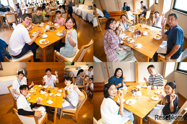 皆すっかり打ち解けたようすのディナータイム