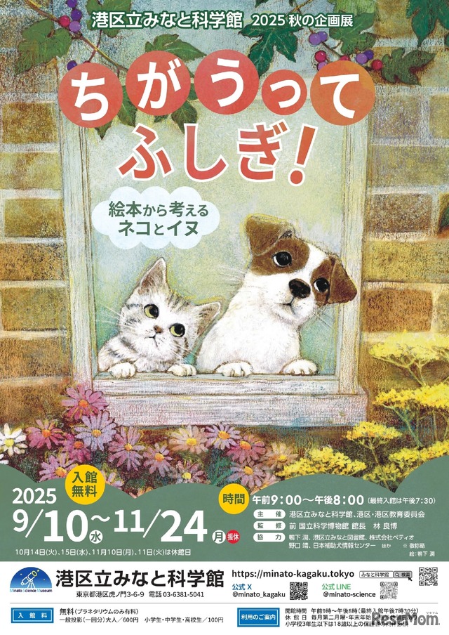 2025秋の企画展「ちがうってふしぎ！ ～絵本から考えるネコとイヌ～」