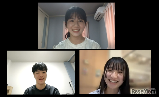 今回の取材にご協力いただいた京都大学の小畑さん・岡本さん・牛島さん（上から左回り）