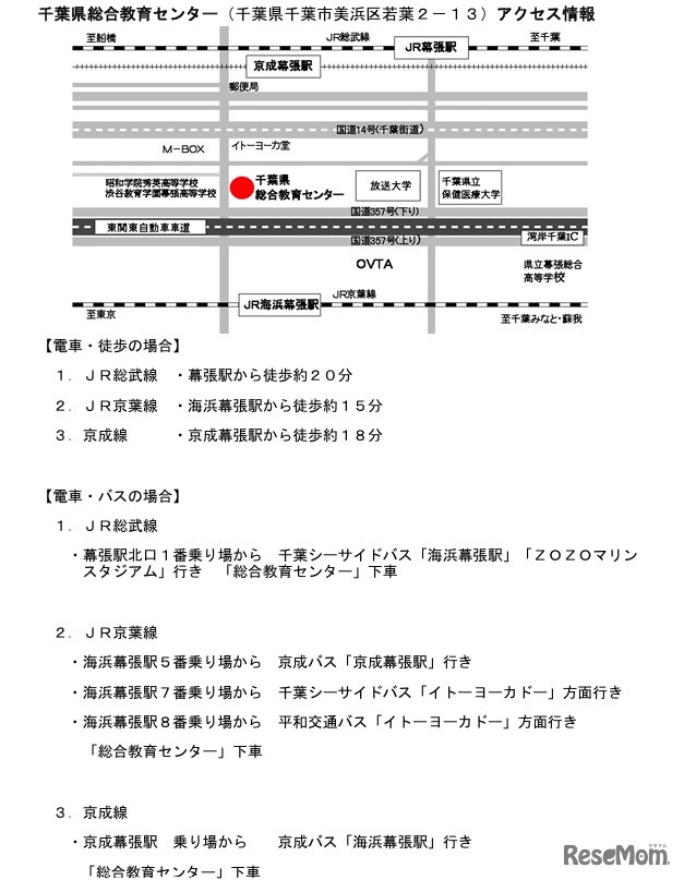千葉県総合教育センターへのアクセス