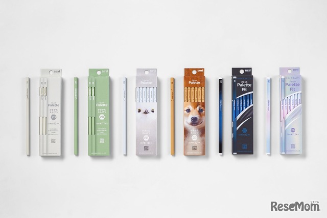 「uni Palette」（左から）アイボリー、ピスタチオ、もふエナガ、シバイヌ、「uni Palette Fit」（左から）メタリックネイビー、パールホワイト