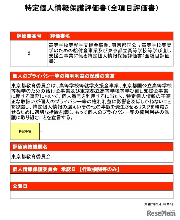 特定個人情報保護評価書（全項目評価書）