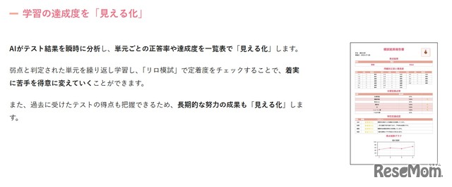 学習の達成度を「見える化」