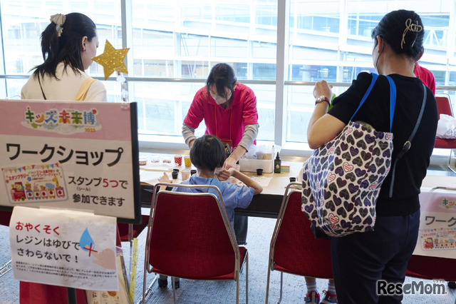 レジンのワークショップコーナー