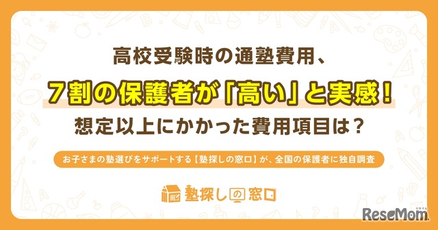 高校受験時の塾費用を調査