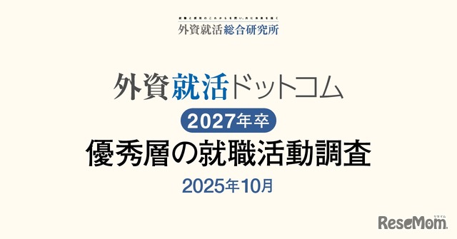 外資就活ドットコム「優秀層の就職活動調査」