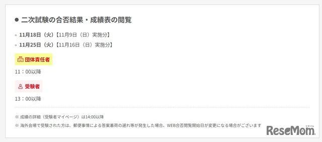 英検2025年度第2回二次試験の合否結果・成績表の閲覧