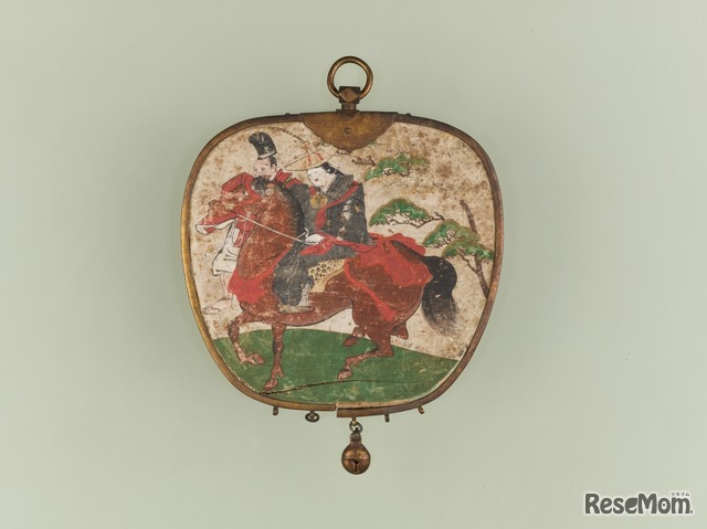 重要文化財　木製彩色婦人乗馬図華鬘（もくせいさいしきふじんじょうばずけまん）