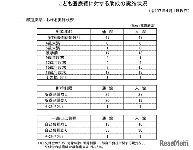 都道府県における実施状況