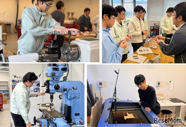 スタジオには各種電子工具が揃い、技術スタッフが常駐して学生たちのモノ作りをサポート。