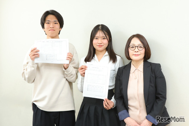 左から、早稲田大学 基幹理工学部1年生の湯澤祐仁さん、関西学院大学 教育学部1年生の黒坂桜子さん、トリプレット・イングリッシュ・スクール 神奈川エリアマネージャーの福本淳子氏