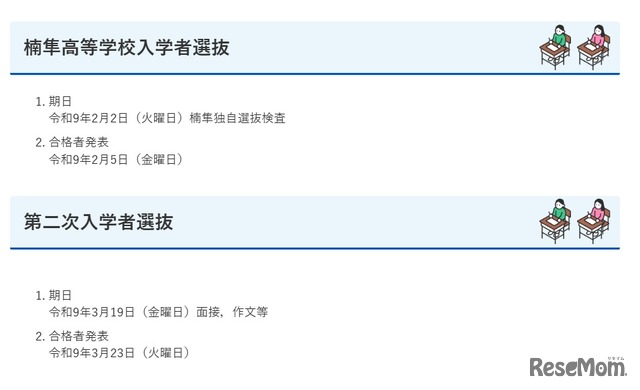 令和9年度鹿児島県公立高等学校入学者選抜日程