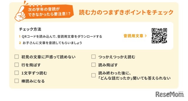 「読む力」つまずきポイントのチェックリスト
