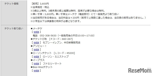 チケット情報