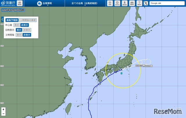 台風経路図