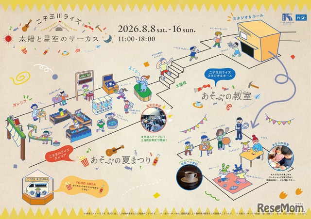 二子玉川ライズ「太陽と星空のサーカス～あそぶの夏まつり＆あそぶの教室～」
