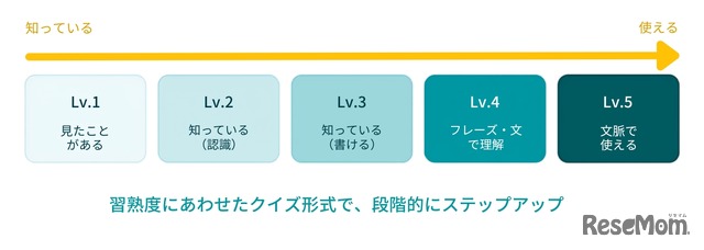 「覚える」から「使える」へ、段階的にステップアップ