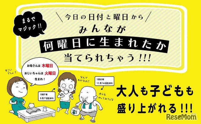 今日の日付と曜日から何曜日に生まれたか当てられる