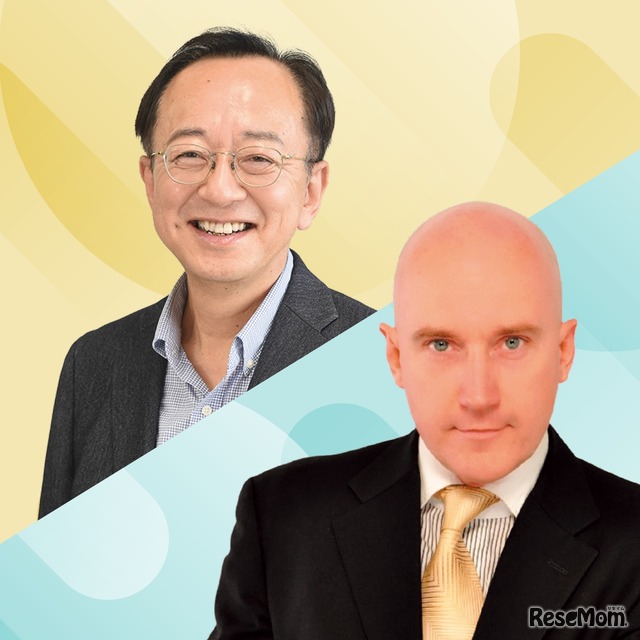 阿野幸一先生（NEW HORIZON編集代表）とスチュアート・オーさん（俳優）