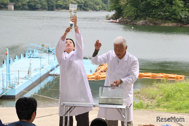 集めた水で水力発電