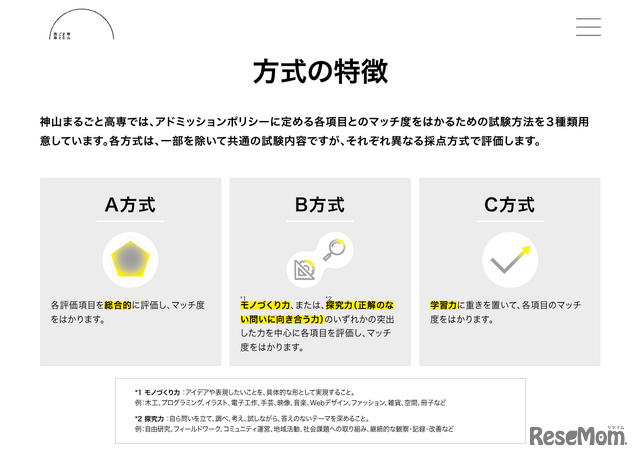 2027年度入試 方式の特徴